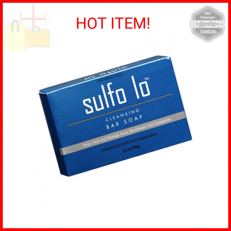 Sulfo-Lo Cleansing Bar Soap with Sulfur for Face and Body, 3.5 Ounce