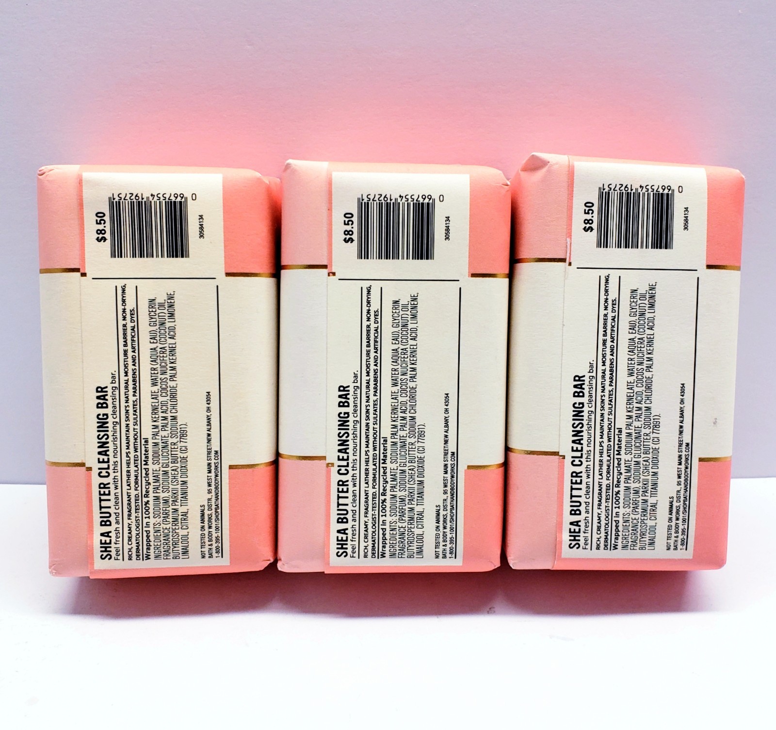 Bath & Body Works CHAMPAGNE TOAST Shea Butter Cleansing Bar Soap, 5 oz (3 pack)