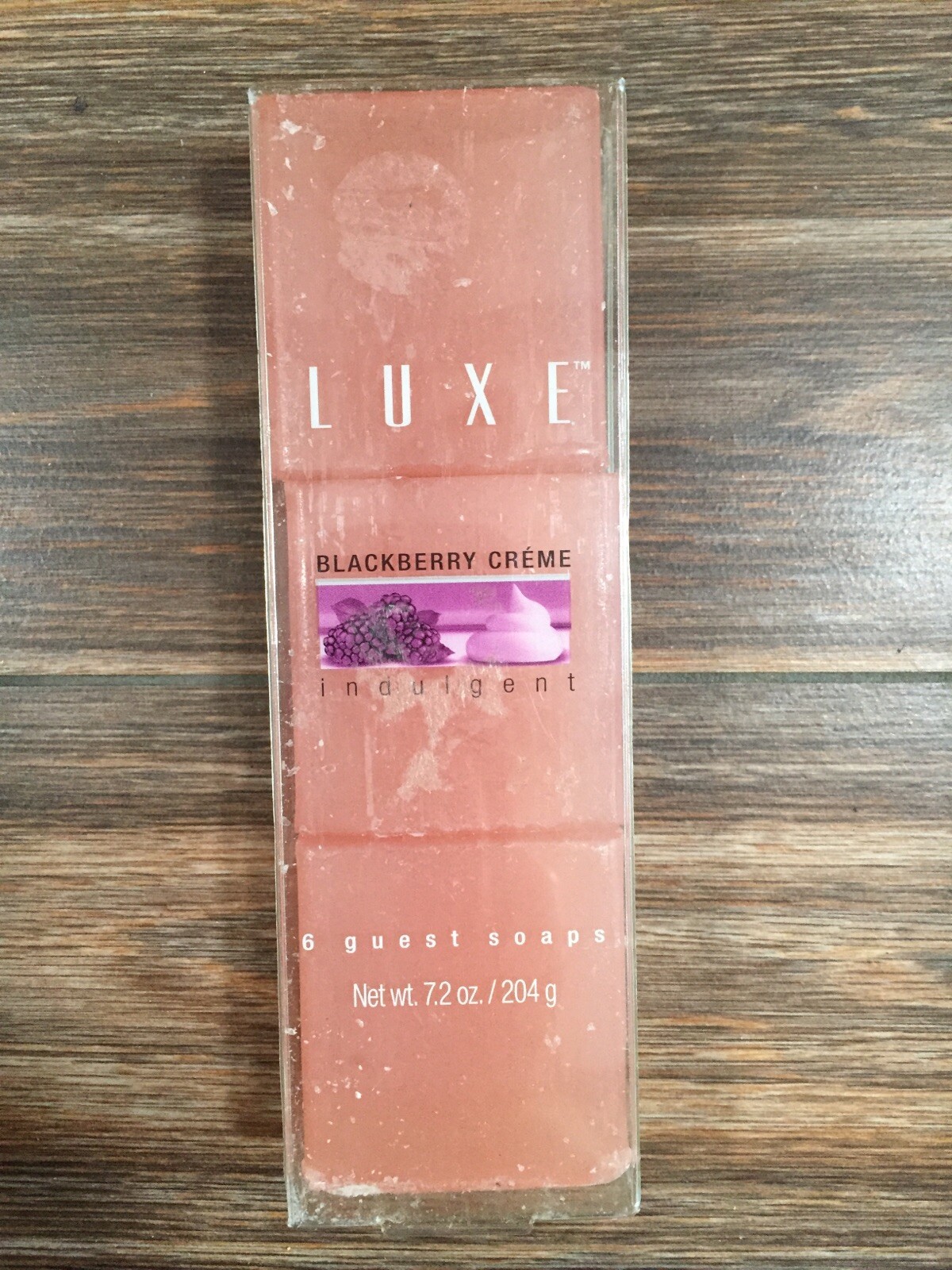 LUXE Brand Indulgent Blackberry Creme 6 Guest Square Bath Soaps 7.2 Oz