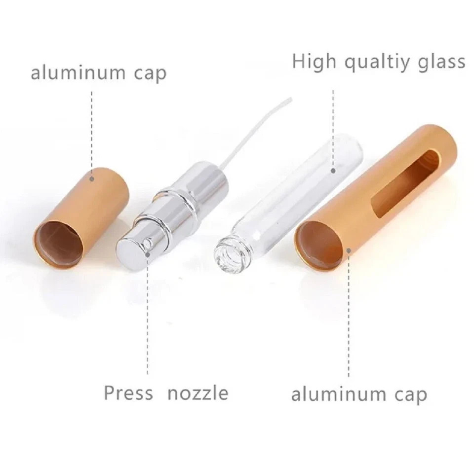 3 Pack 10ml Perfume Atomizer Bottles Refillable Travel Spray Pump Set Leakproof