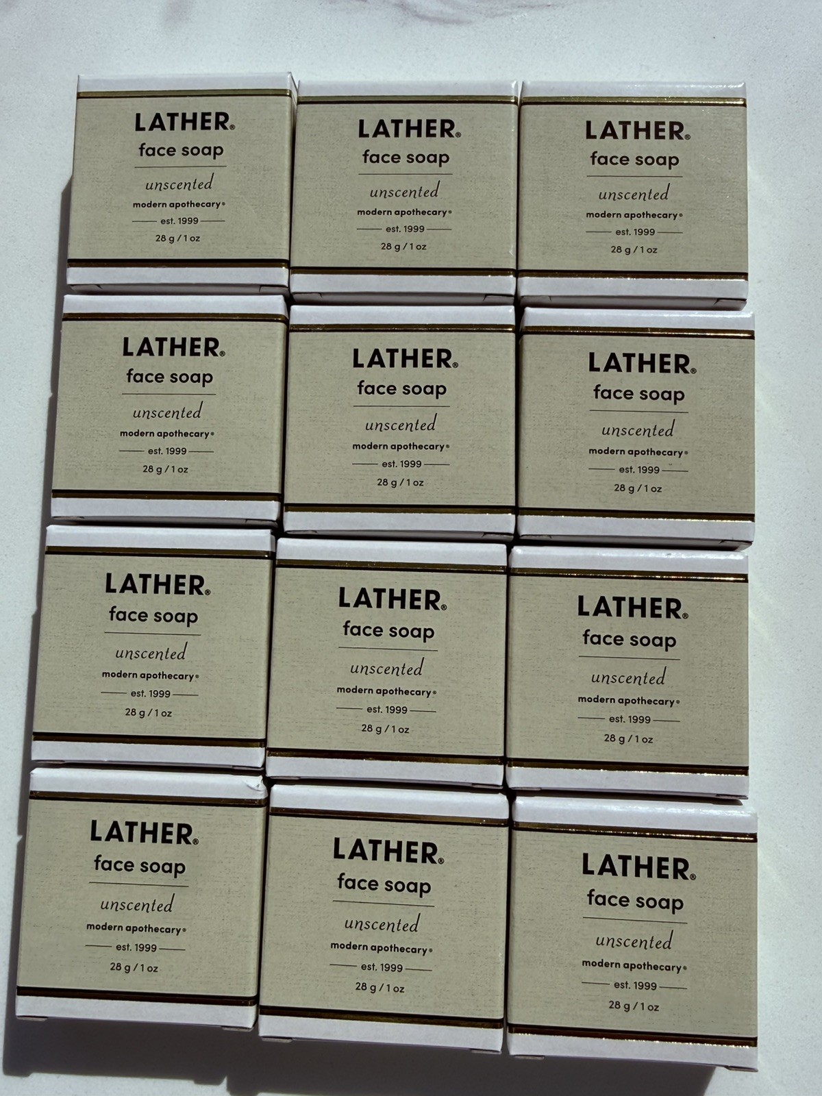 Lather Gentle Face Soap, 28g/1.0oz Pack of 12, Individually Boxed