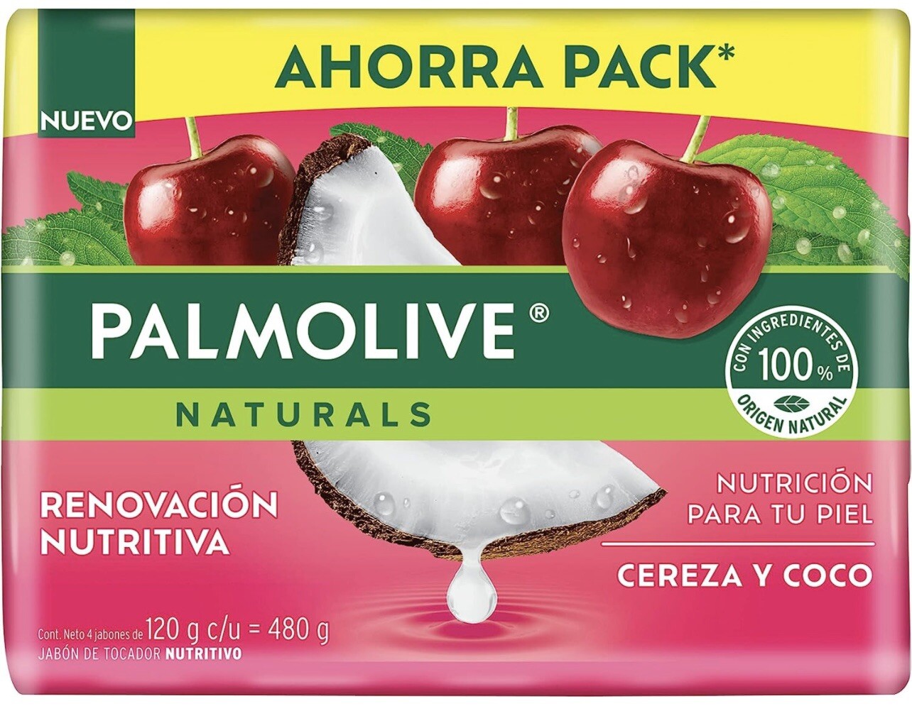 8 JABONES PALMOLIVE CEREZA Y COCO (120g) – 8 PALMOLIVE SOAPS – Made in 🇲🇽