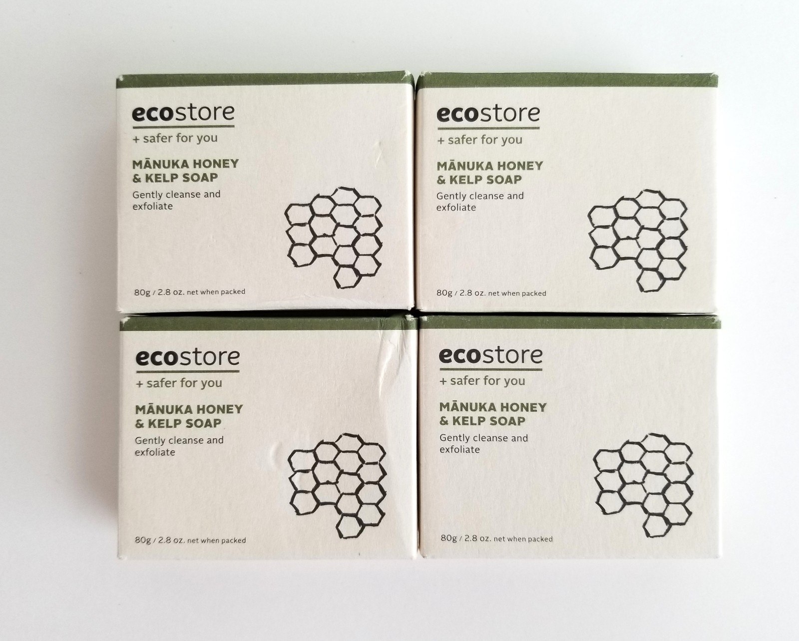 New 4 Ecostore Manuka Honey & Kelp Bar Soap 2.8 oz Each Made in New Zealand