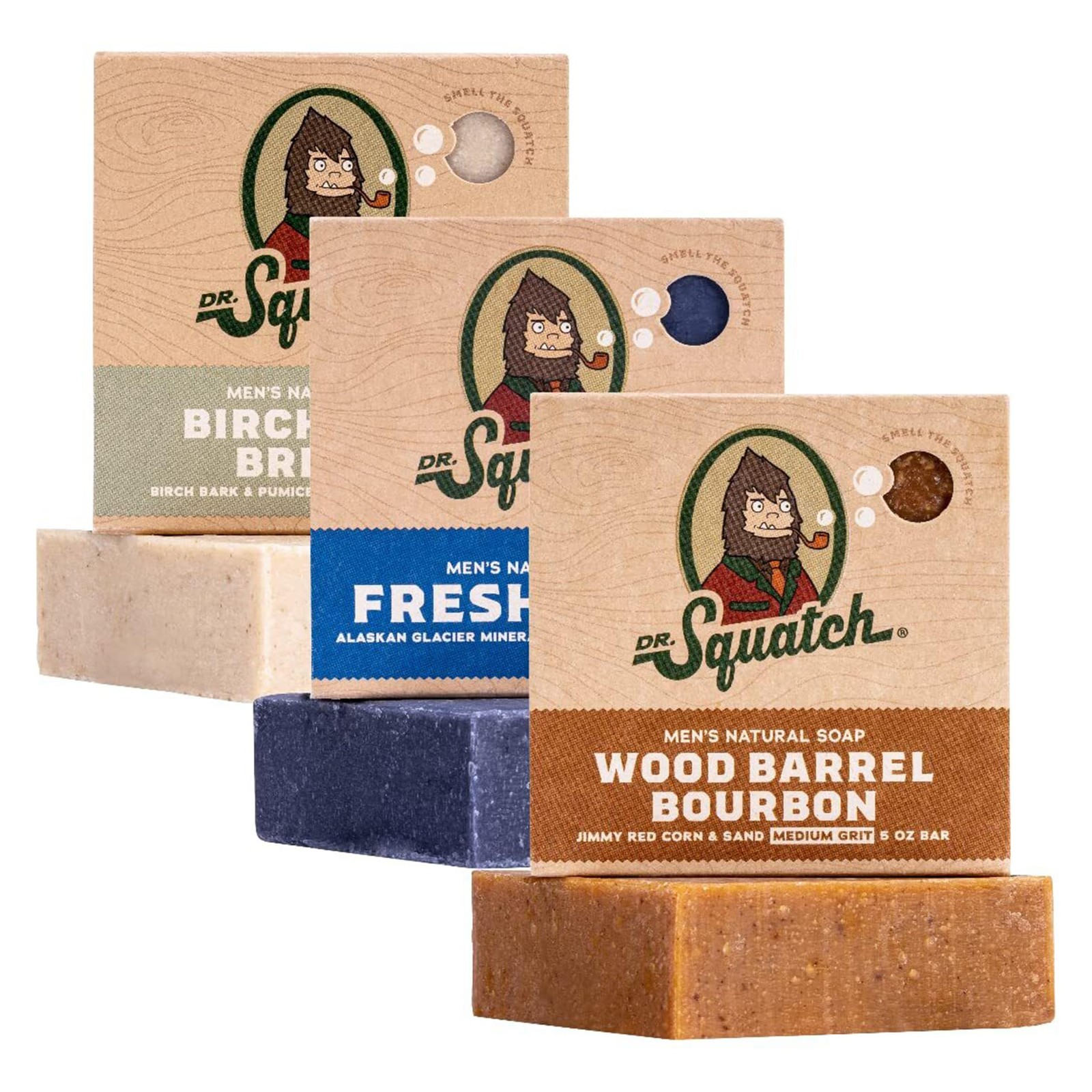 Dr. Squatch Natural Men’s Bar Soap – Cold Process Body 5 Ounce (Pack of 3)