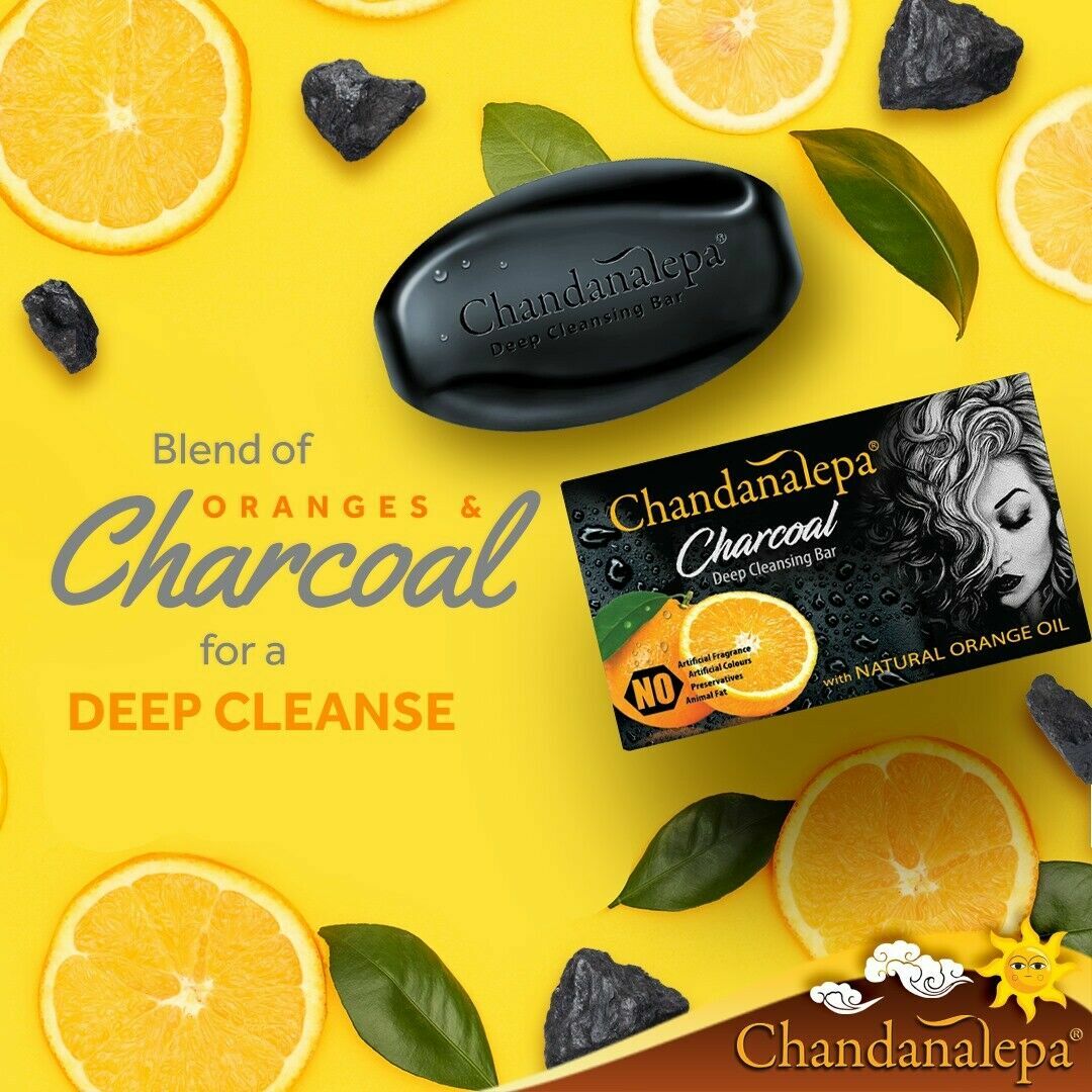 Charcoal and Orange Oil Deep Cleansing Ayurveda Beauty Soap for All Skin Type