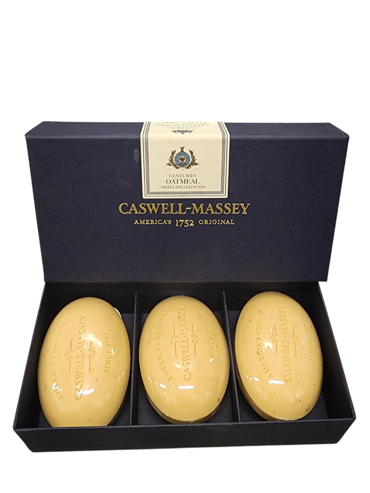 Caswell Massey Centuries OATMEAL Triple-Milled Soaps Set Of 3- 5.8 oz Collection