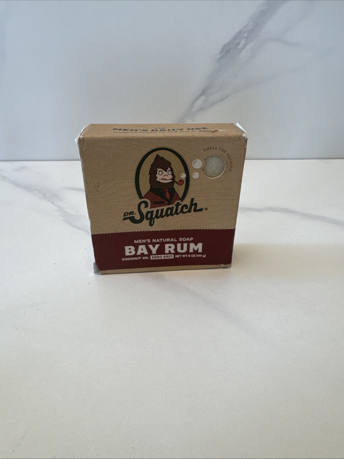 Dr. Squatch Bay Rum Men’s Natural Soap Zero Grit 5oz./141g Coconut Oil. Tropical