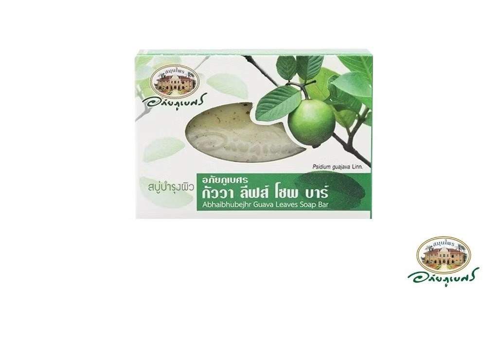 4x100g Soap Abhaibhubejhr Guava Leaves Bar Thai Body Skin Body Bath Care