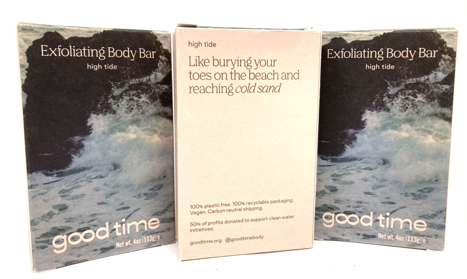 3 Bars (4 oz each) Good Time High Tide Exfoliating Body Eucalyptus Currant Pine