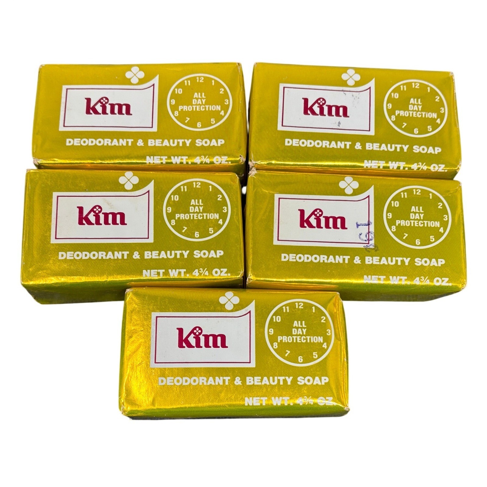 Vtg Kim Deodorant Beauty Soap 4.25 Oz 5 Pack All Day Protection