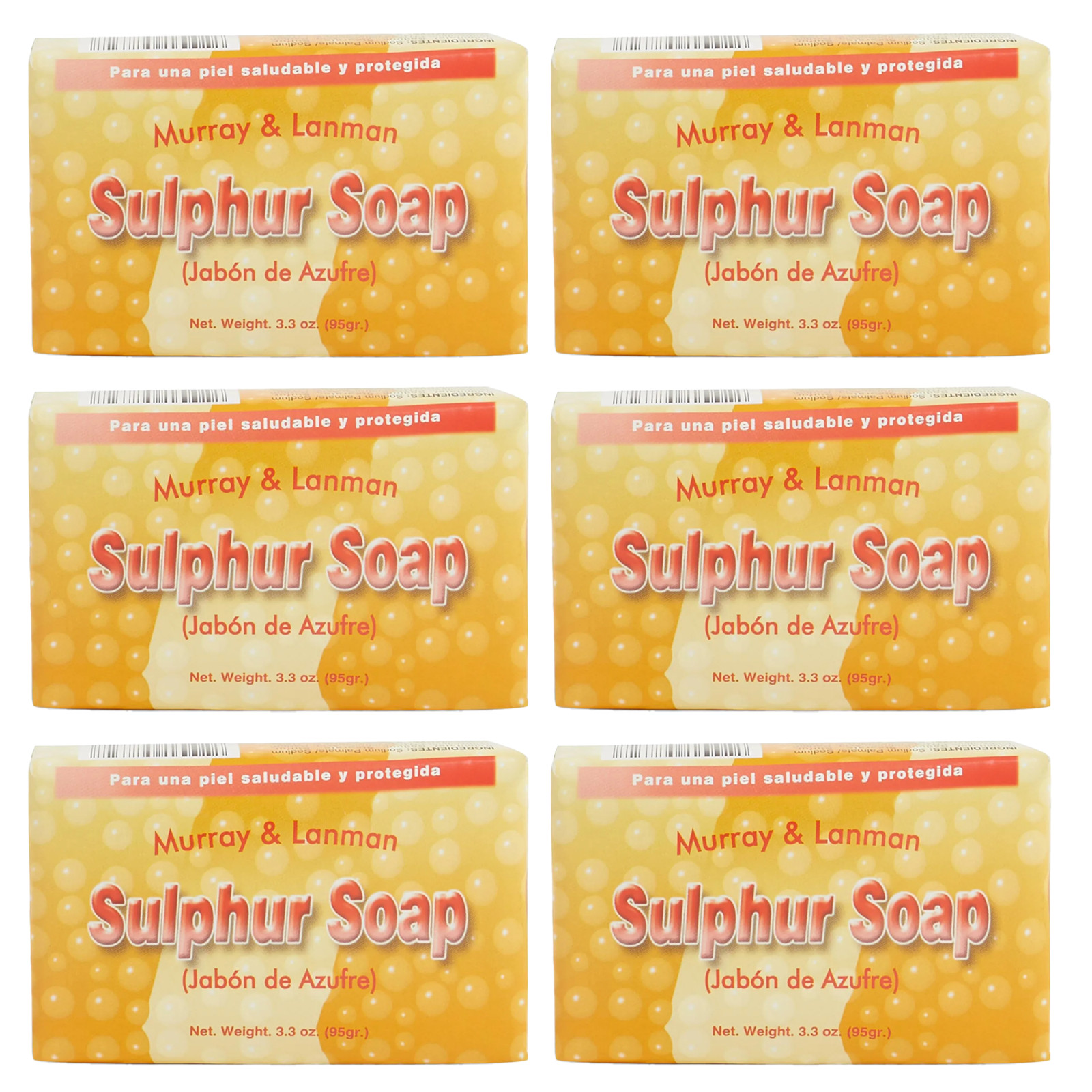 L&K Murray & Lanman Florida Water Jabon De Azufre Sulphur Soap, 3.3 oz – 6 Soaps