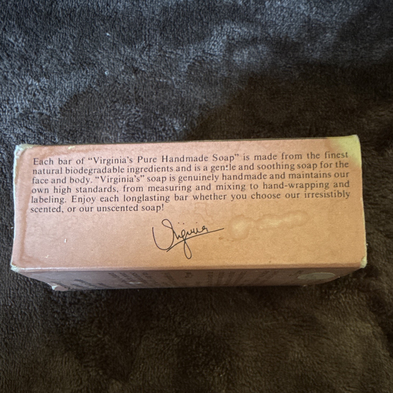Virginia’s Pure Handmade Emily Lily-of-the-Valley Bar Soap 75 g Natural Vintage