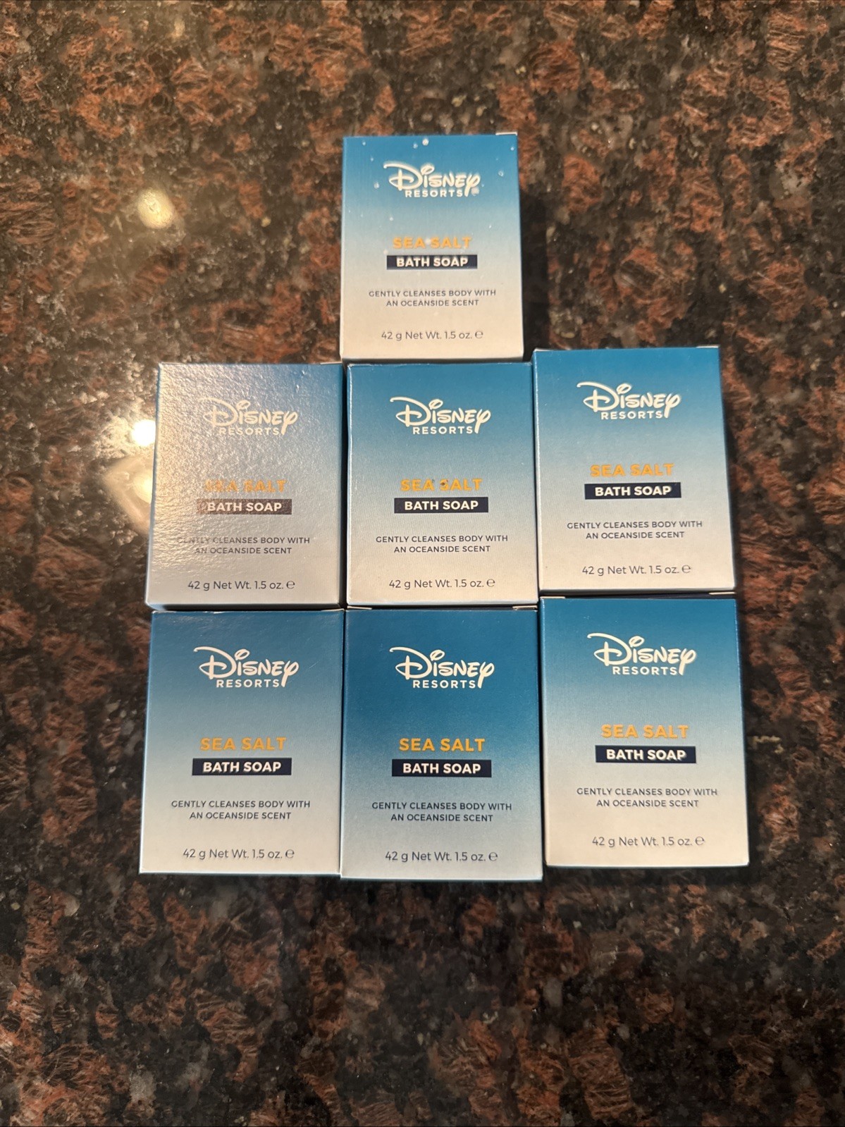 Lot of 7 Disney Resorts H2O+ Sea Salt Bath Soap Bar 1.5oz. 7 Bars Total