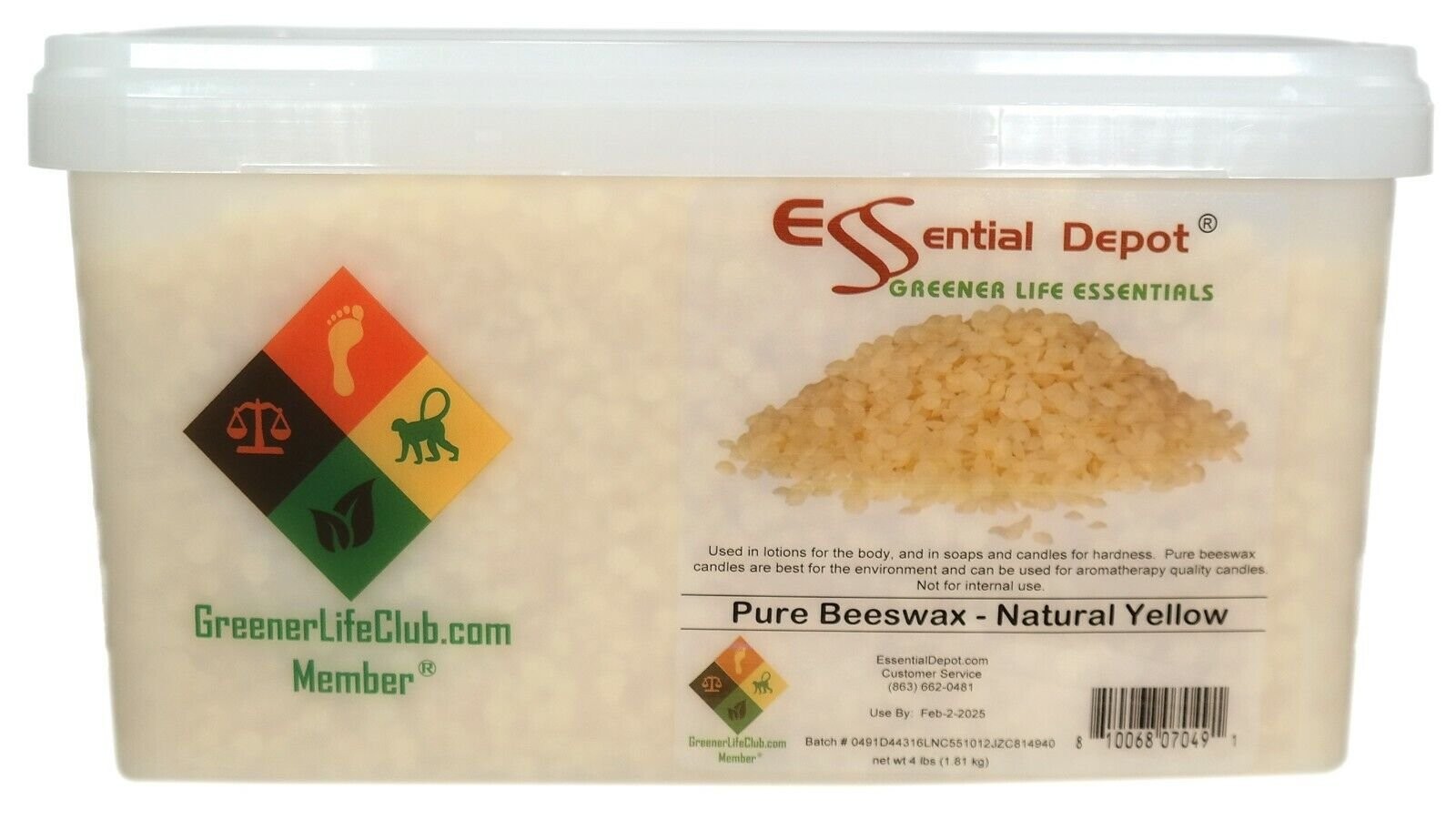 Bees Wax Pastilles Pearls – Yellow – 4 lbs – Greener Life Club Box