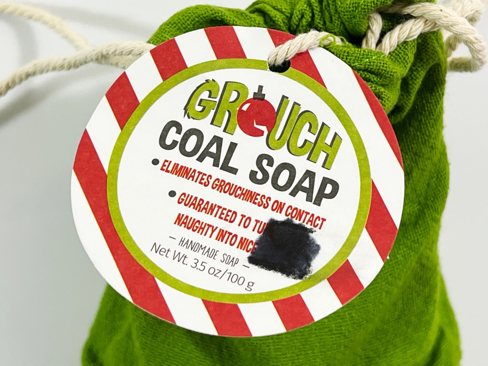 GiftCraft Grouch Bag of Coal Activated Charcoal Soap Gag Gift (NEW)