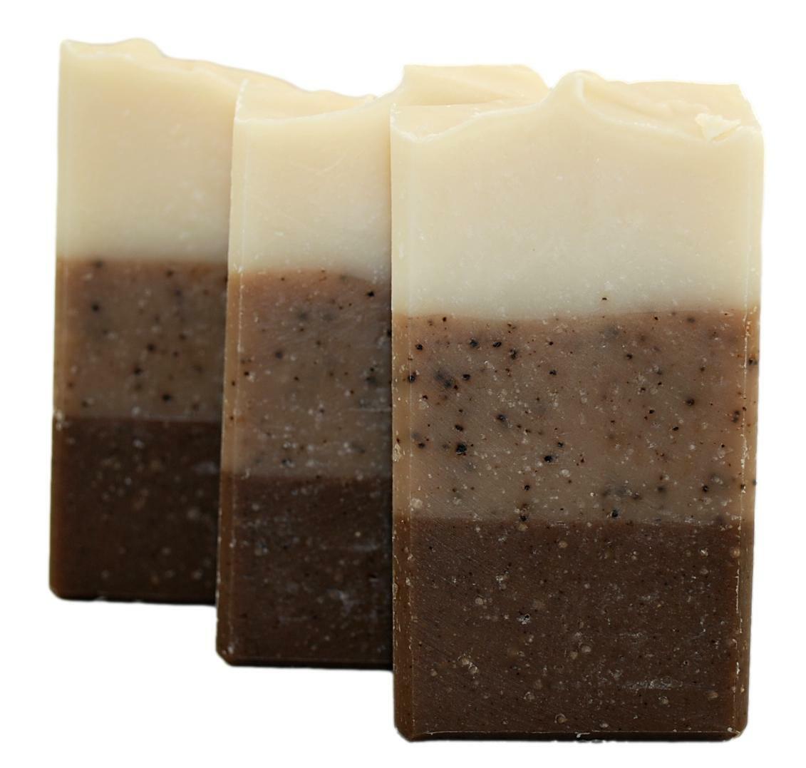 Café Latte all natural handmade soap. 3 Bars Coffee soap.
