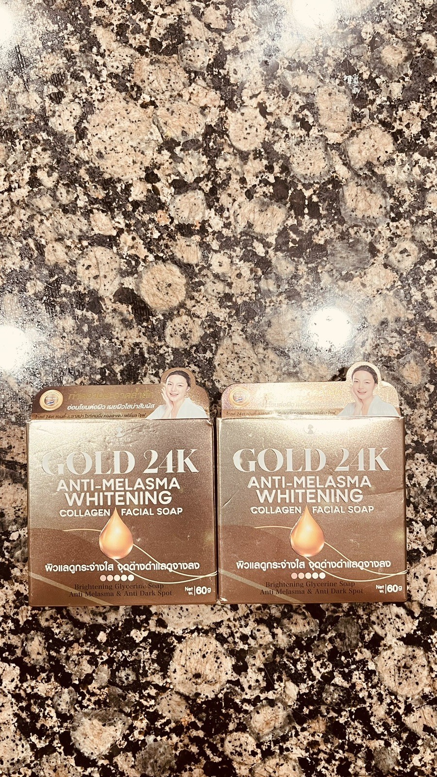 2 Bars Precious Skin Gold 24K Anti-Melasma Whitening Collagen Facial Soap 50g