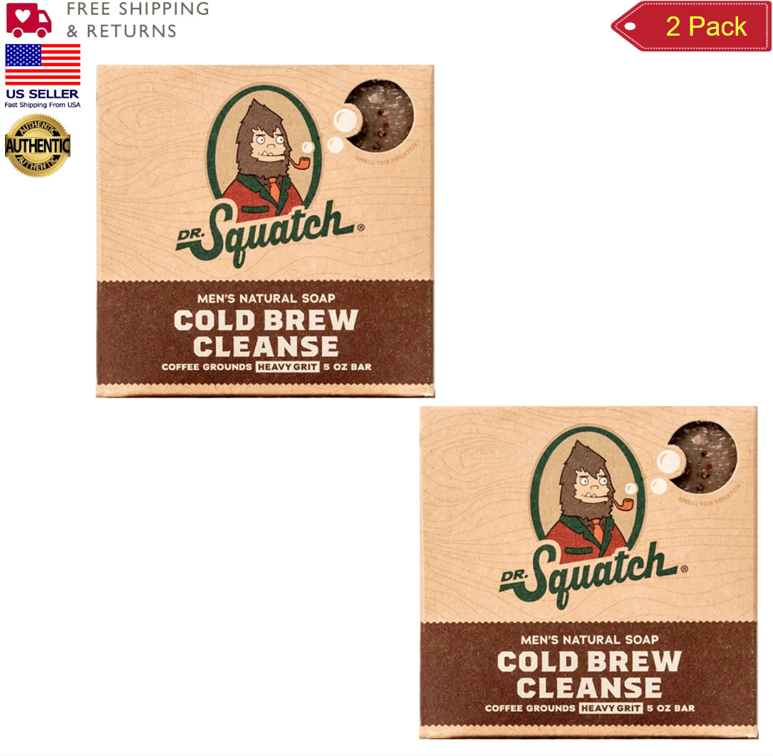 Dr. Squatch Cold Brew Cleanse Coffee Soap Bar | 5 Ounces [ Pack of 2 ]