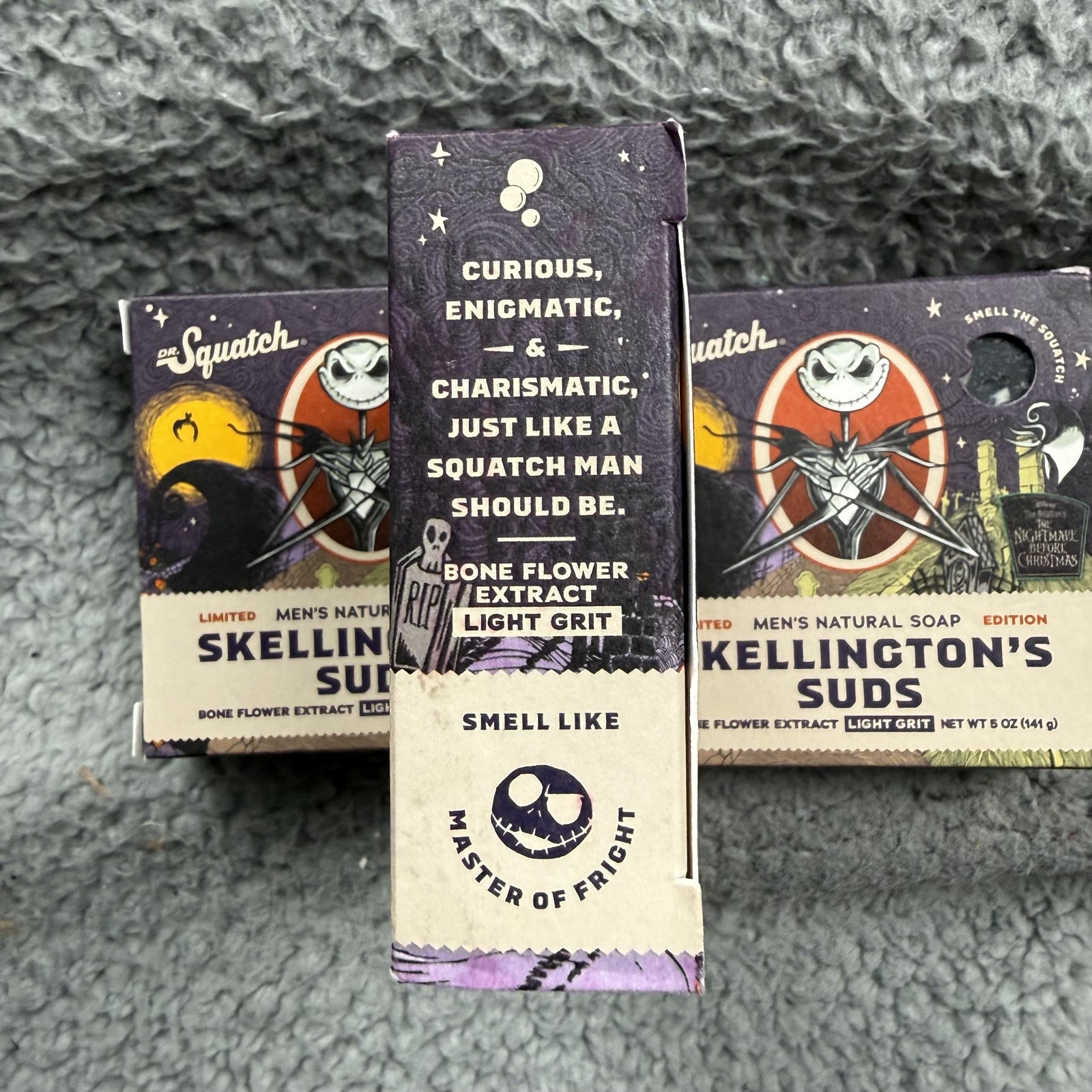 Dr. Squatch Skellington’s Suds Black Soap Nightmare Christmas 5oz Lot 3 Mens
