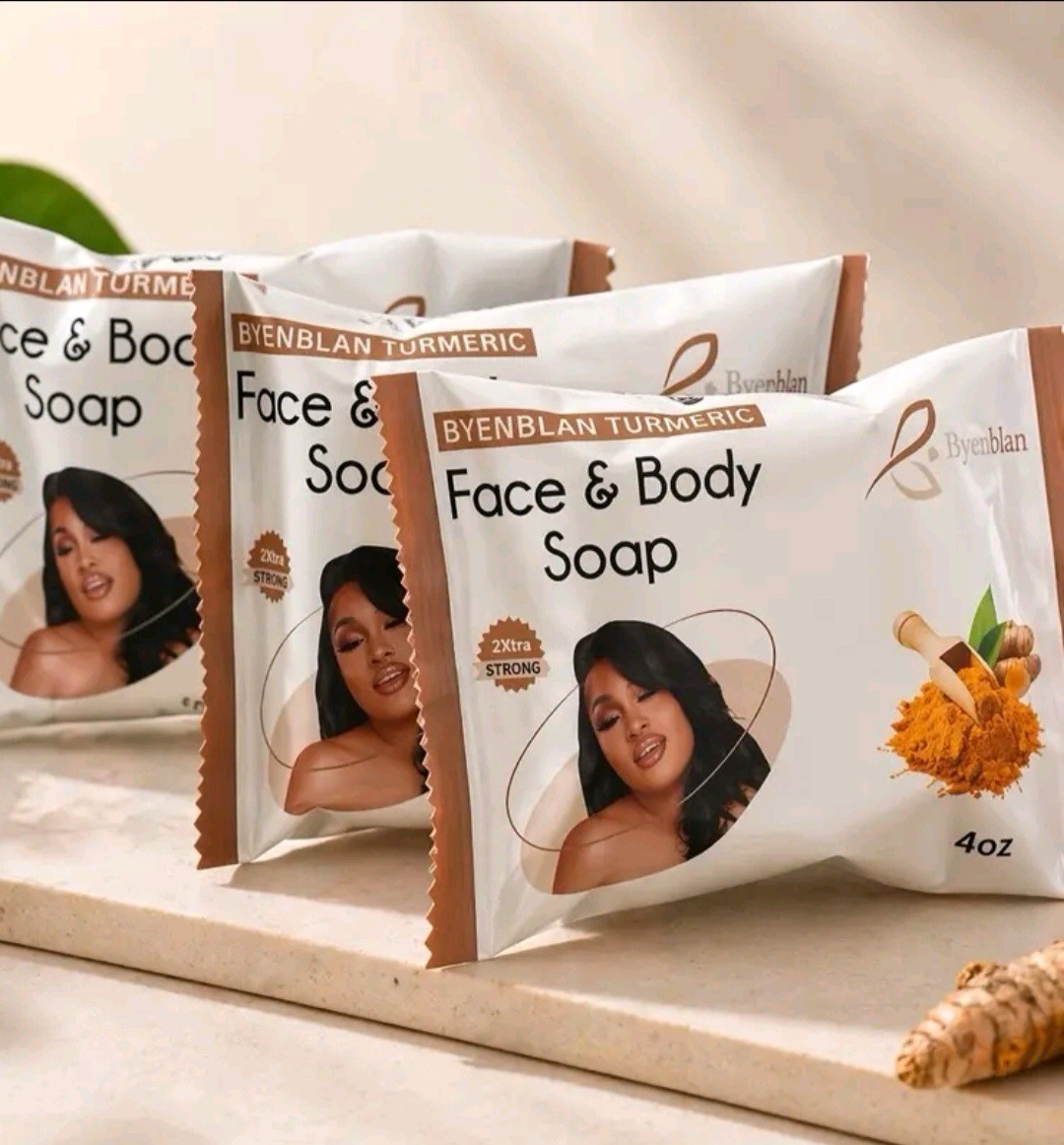 3PCS Turmeric Soap Byenblan – Face & Body Bar for Smooth Glowing Skin