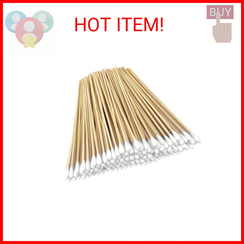 200 PCS Long Wooden Cotton Swabs, Cleaning Cotton Sticks with Wood Handle for Oi