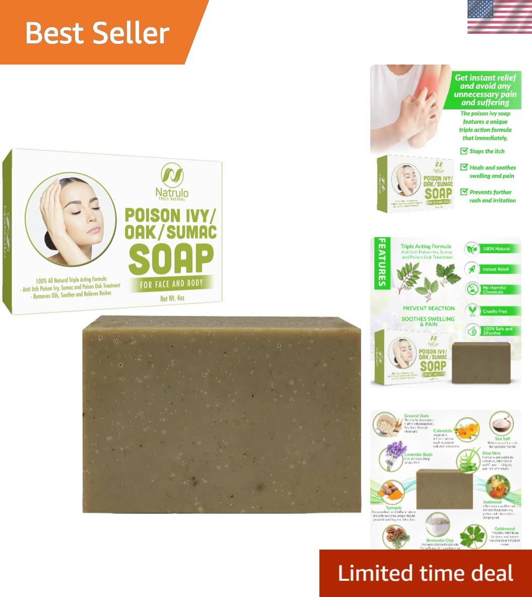 Poison Ivy Soap Bar – All Natural Poison Ivy Treatment – Anti-Itch Soap Skin …