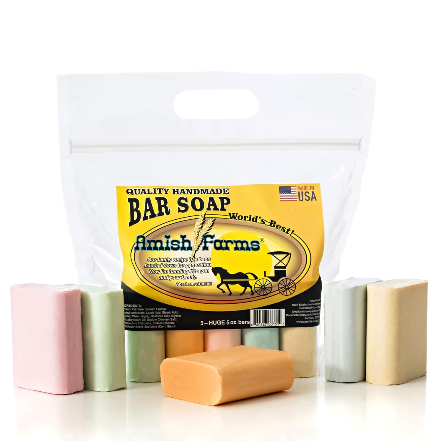 Amish Farms Soap Bar with All Natural Bentonite Clay | Made in USA, Vegan…