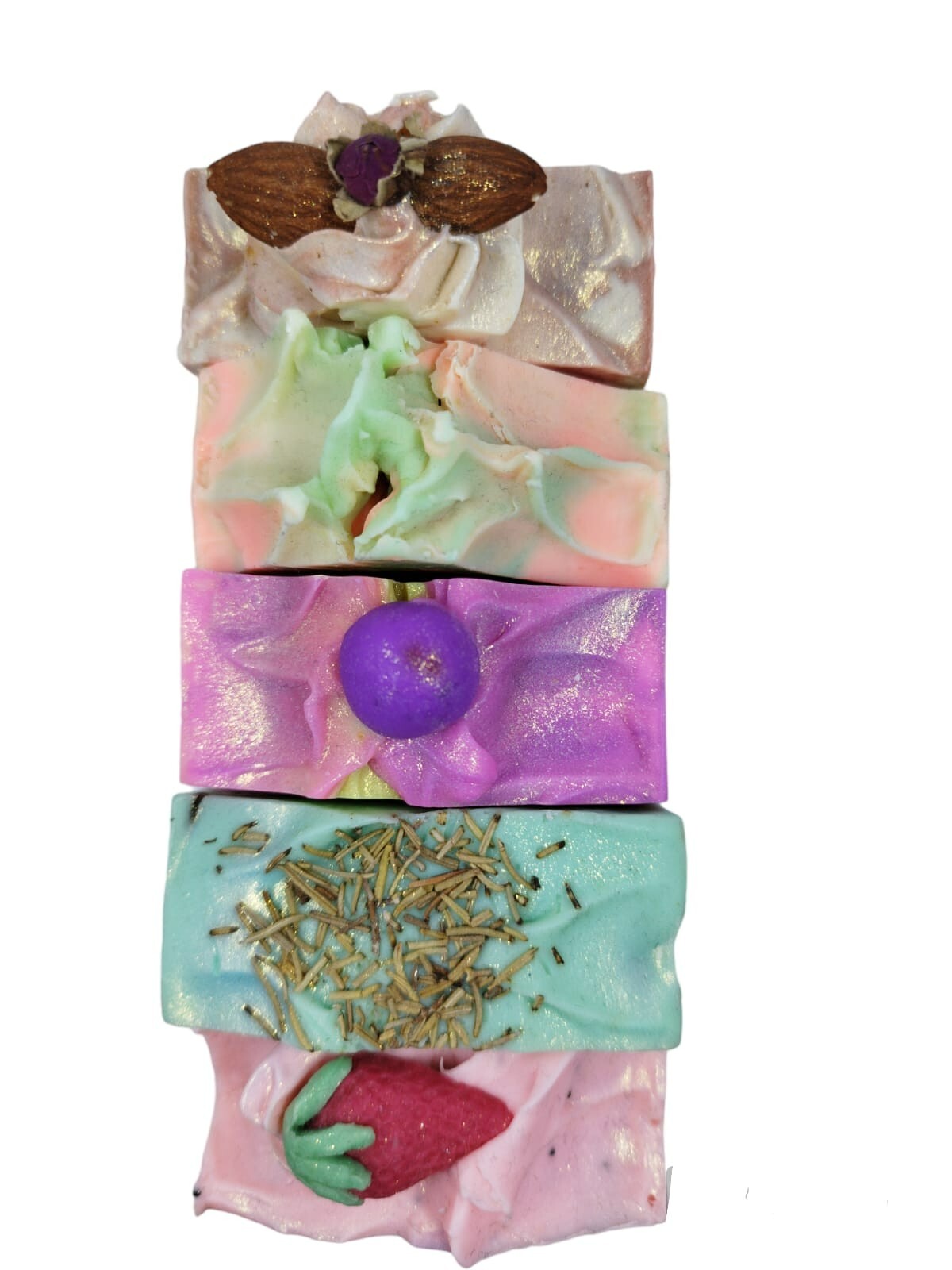 handmade soap, all natural ingredients for all skin type, organic, set of 5. 