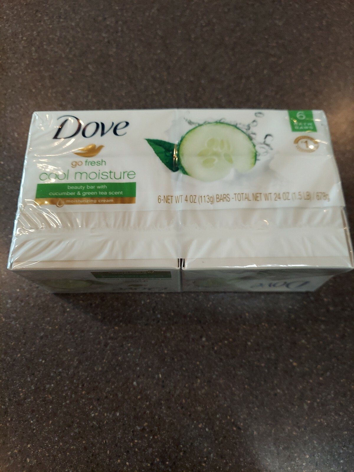 DOVE Go Fresh Cool Moisture Beauty Bar Cucumber Green Tea Accent 6 Bars New