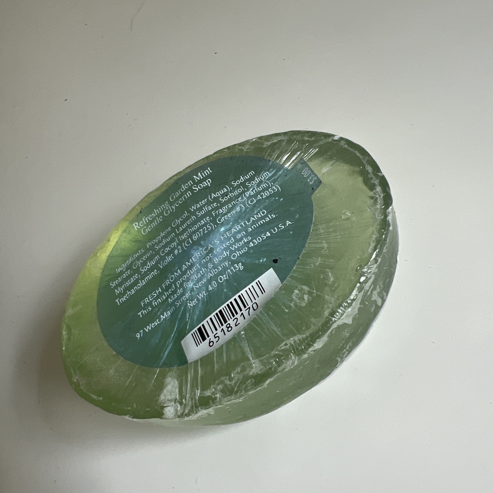 Vintage Bath Body Works Refreshing Garden Mint Gentle Glycerin Soap 4oz NEW
