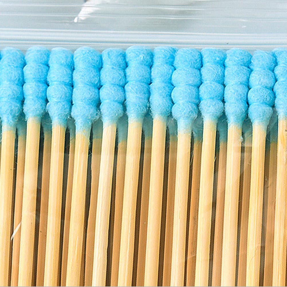 100PCS Cotton Swabs Swab Applicator Q-tips Double Tip Wooden Sticks Ear Clean