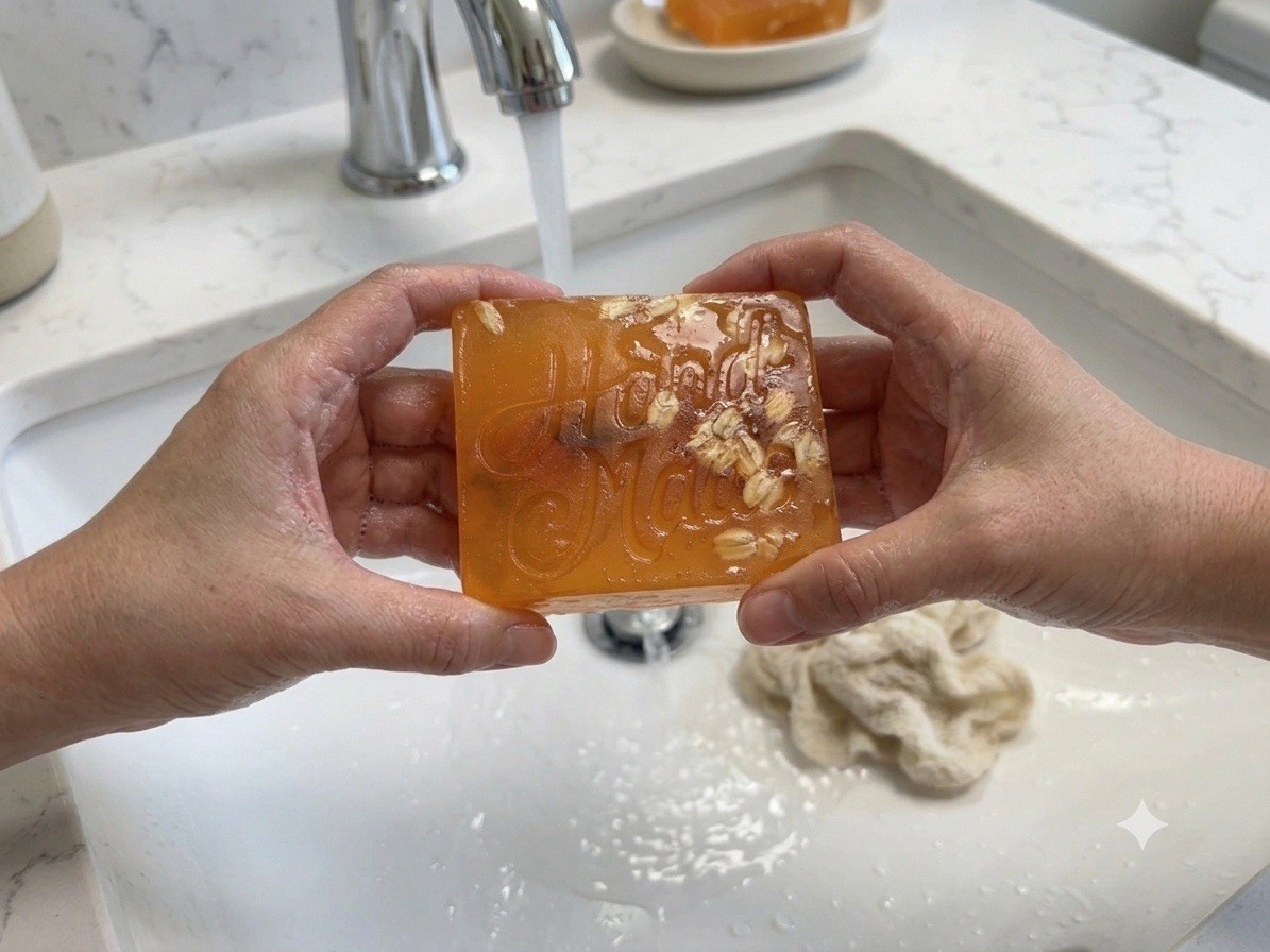 HANDMADE ARTISAN HONEY OATMEAL WITH DRIED LILLIES