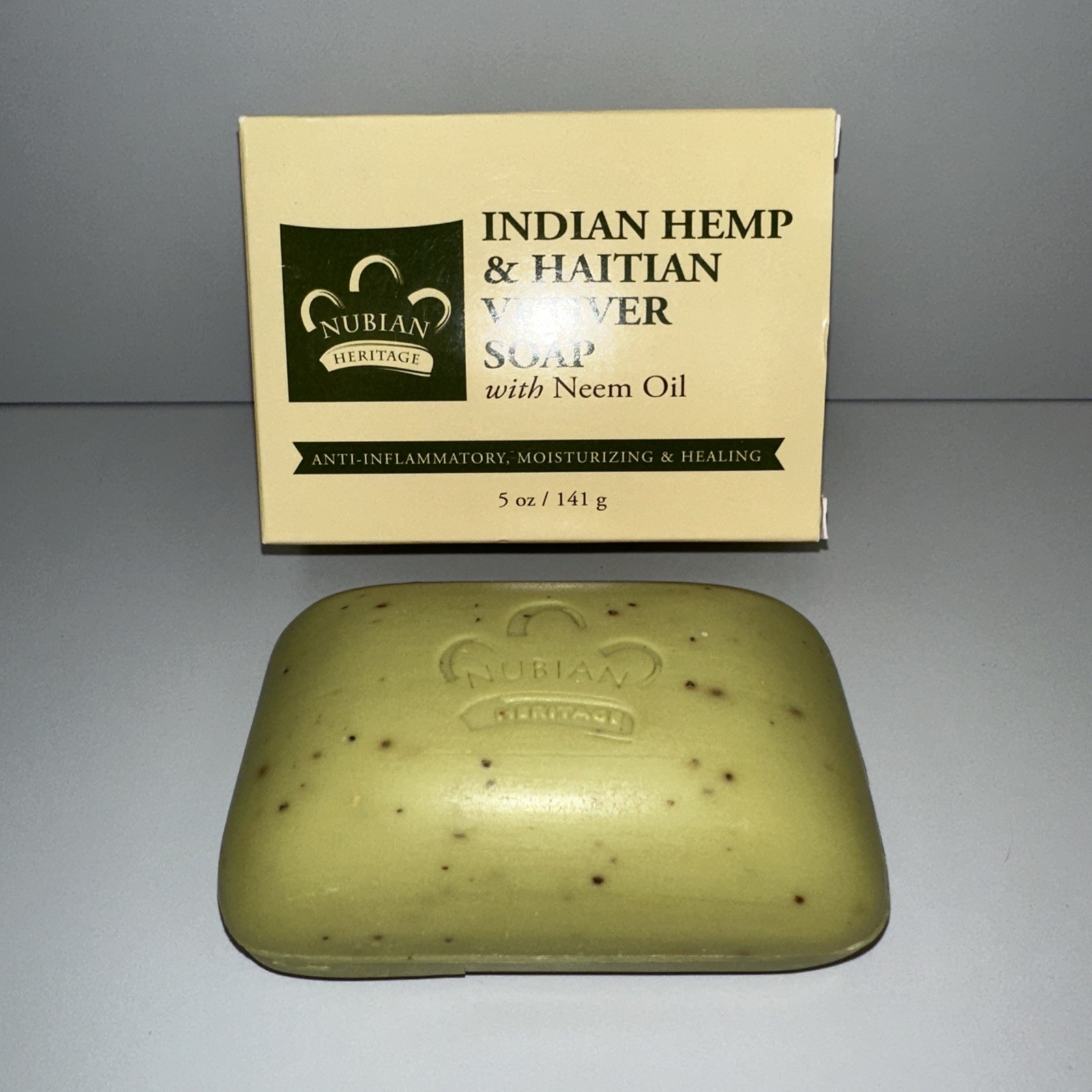 Nubian Heritage Indian Hemp & Haitian Vetiver Soap With Neem Oil 5 oz / 141g