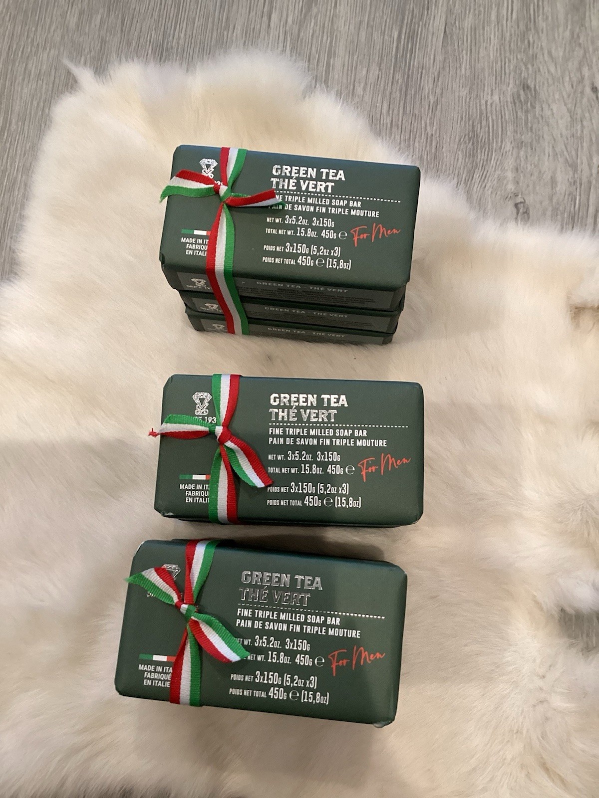 GREEN TEA THE VERT SAPONIFICIO made in ITALY 5.2 oz x 3 SCENTED SOAP 9 Bars