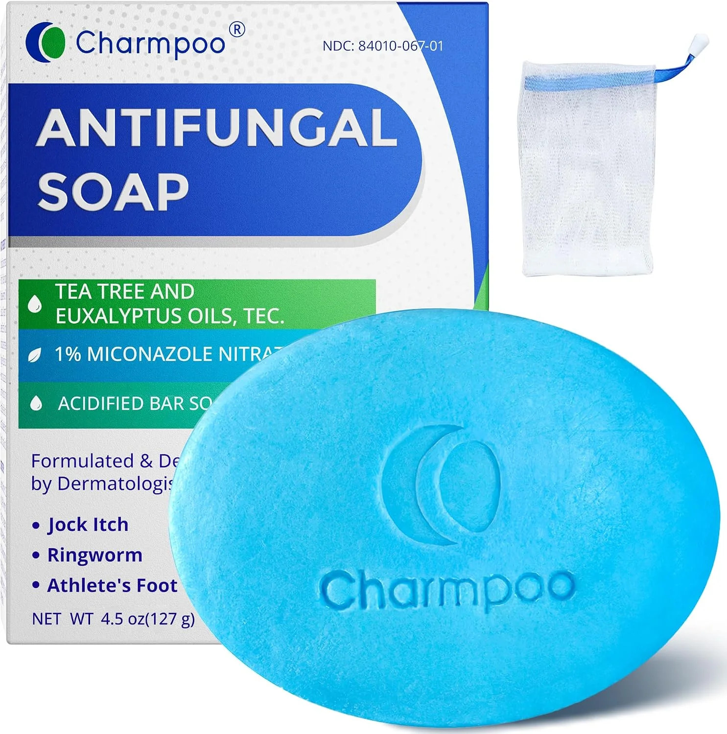 CHARMPOO Antifungal Soap with Itch Relief: Effectively Relieve Itching Burning C