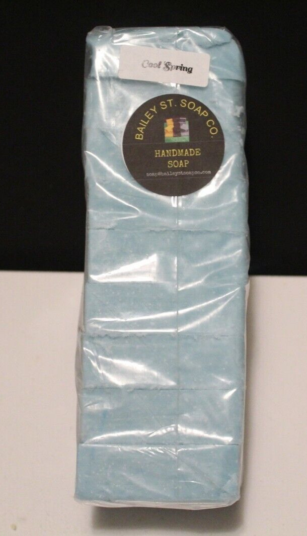 Cool Spring Blue Handmade soap loaf 9 Precut bars