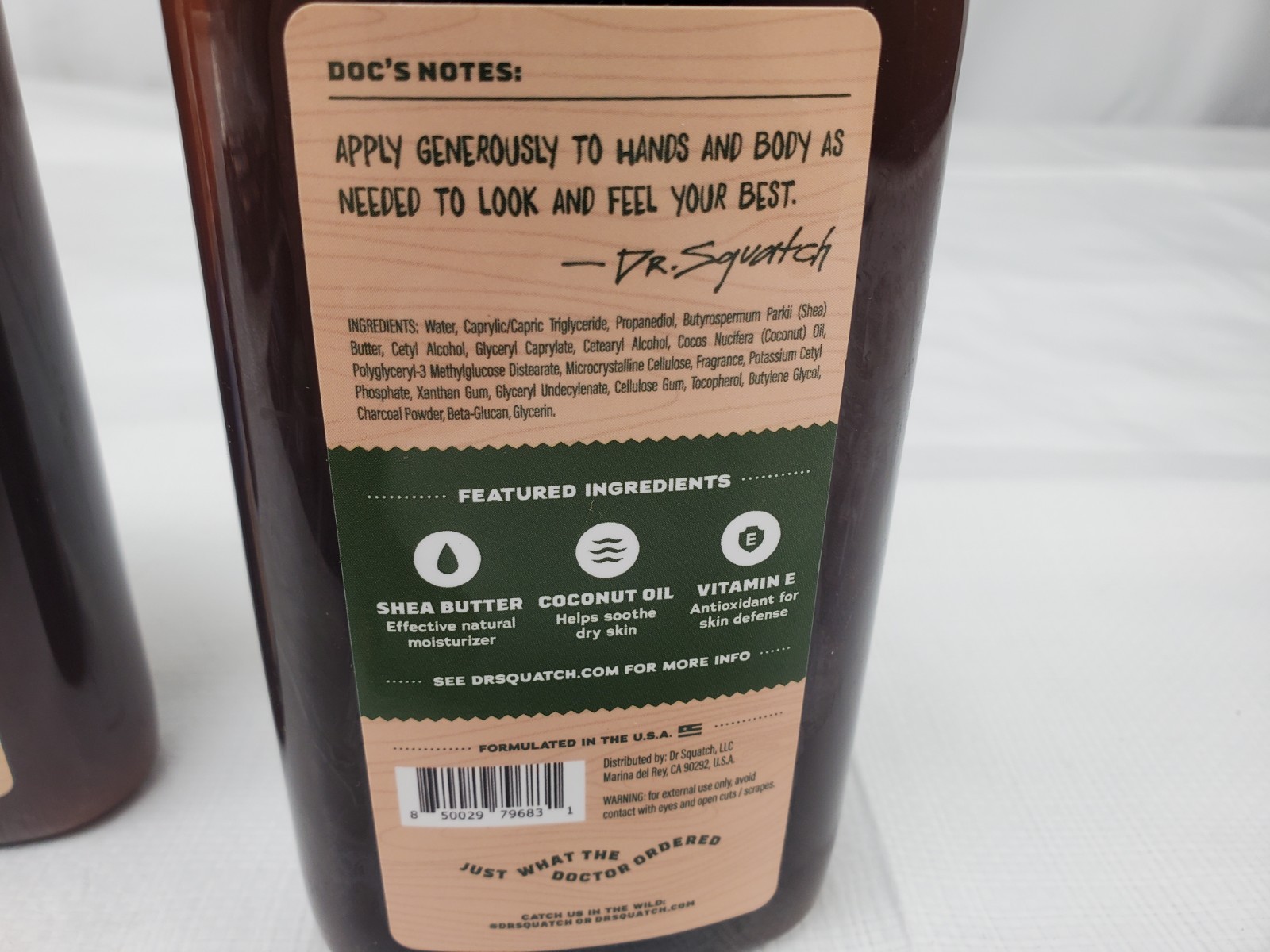Dr Squatch Moisturizing Lotion -3 Pack New- Pine Tar Cool Fresh Aloe Falls