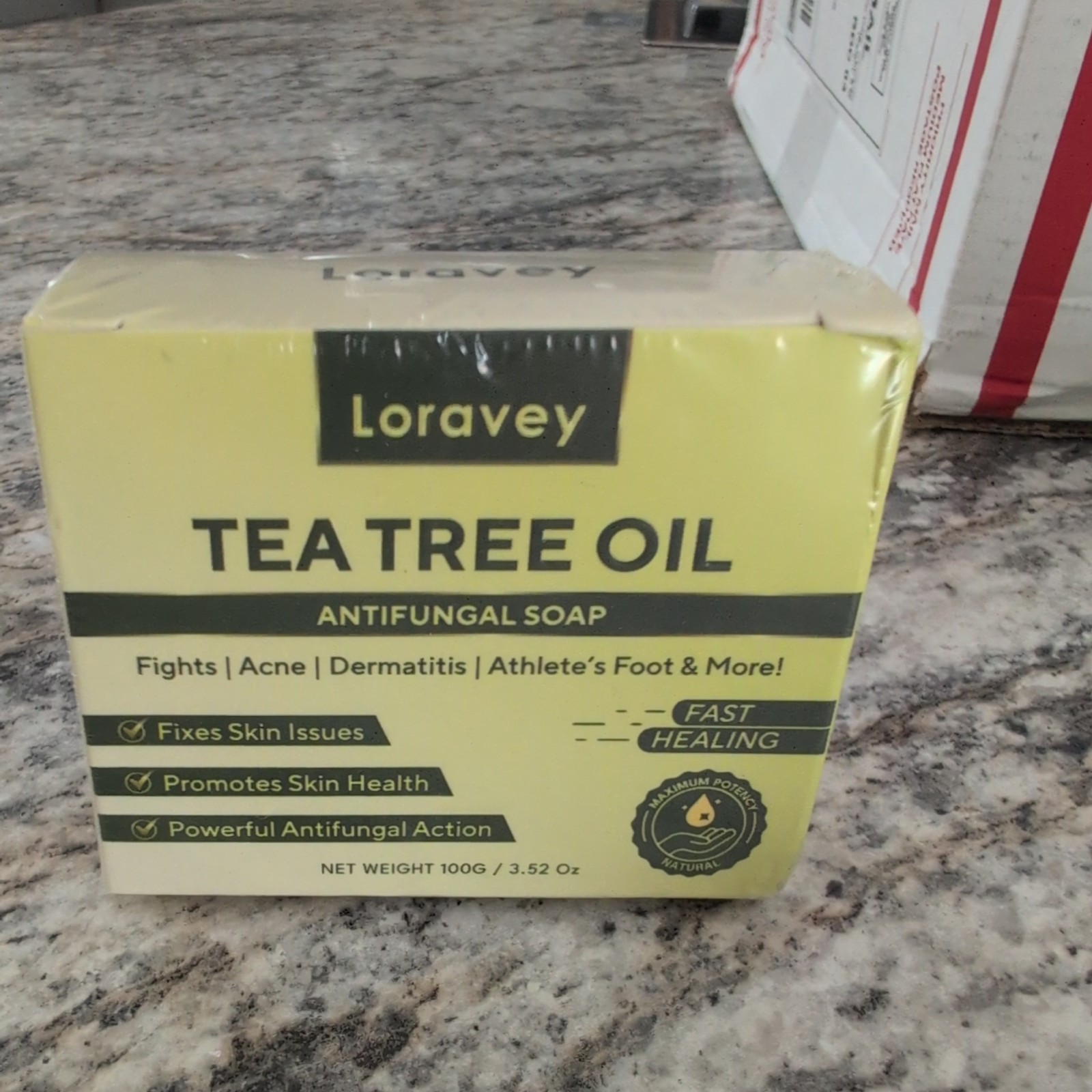 Loravey Antifungal Relief Soap Bar, New Tea Tree 3.5 Ounce (Pack of 1), 3.5Oz