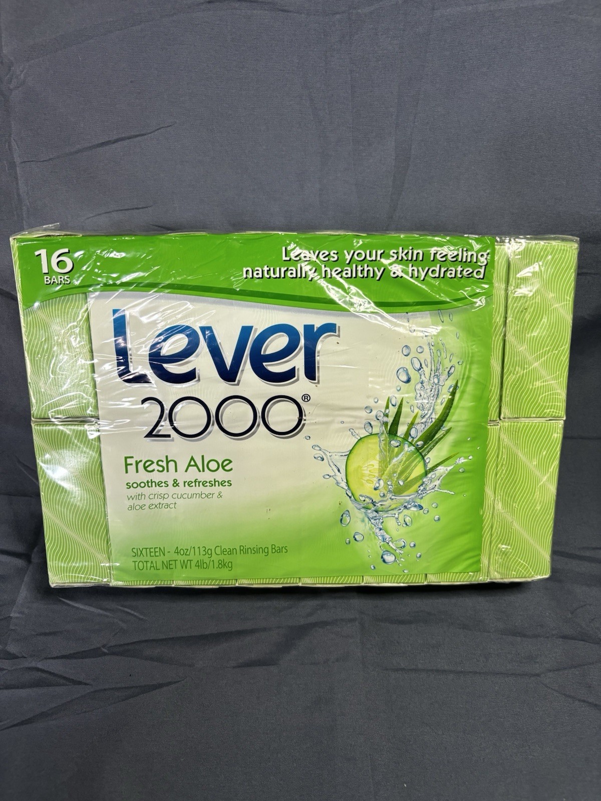 Lever 2000 Original Fresh Aloe Crisp Cucumber Aloe Glycerin Bar Soap 16 BARS USA