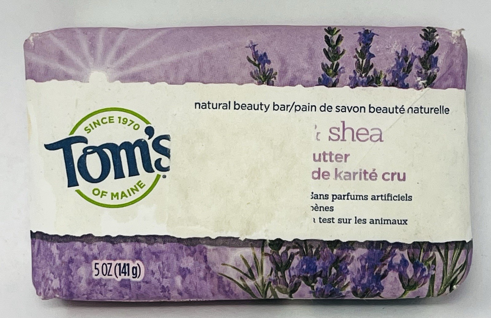 Tom’s of Maine |Natural Beauty Bar Soap| Lavender & Shea | Raw Shea Butter- 5 Oz