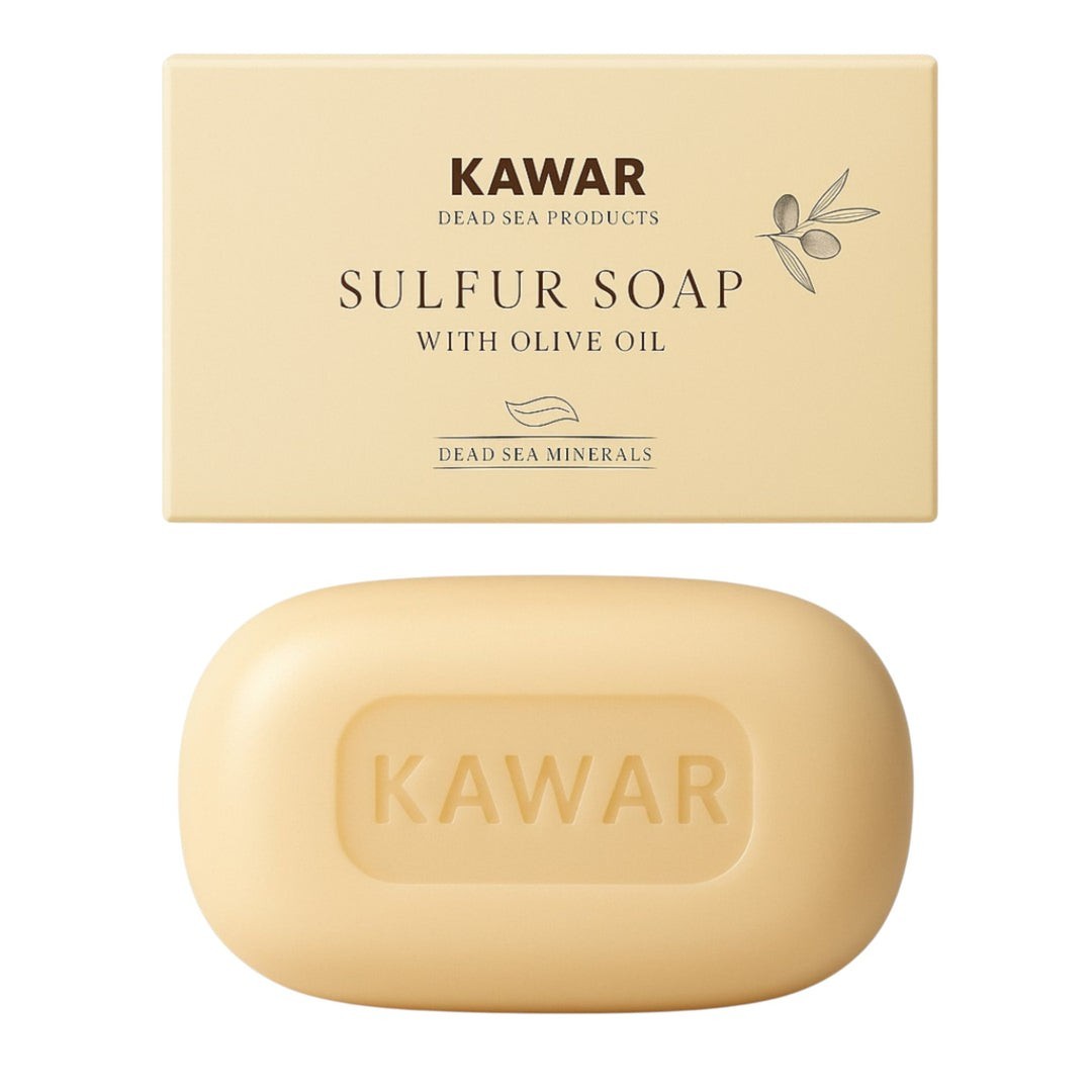 Kawar Dead Sea Sulfur Soap – Acne Treatment Sebum Control 120g صابون البحر الميت