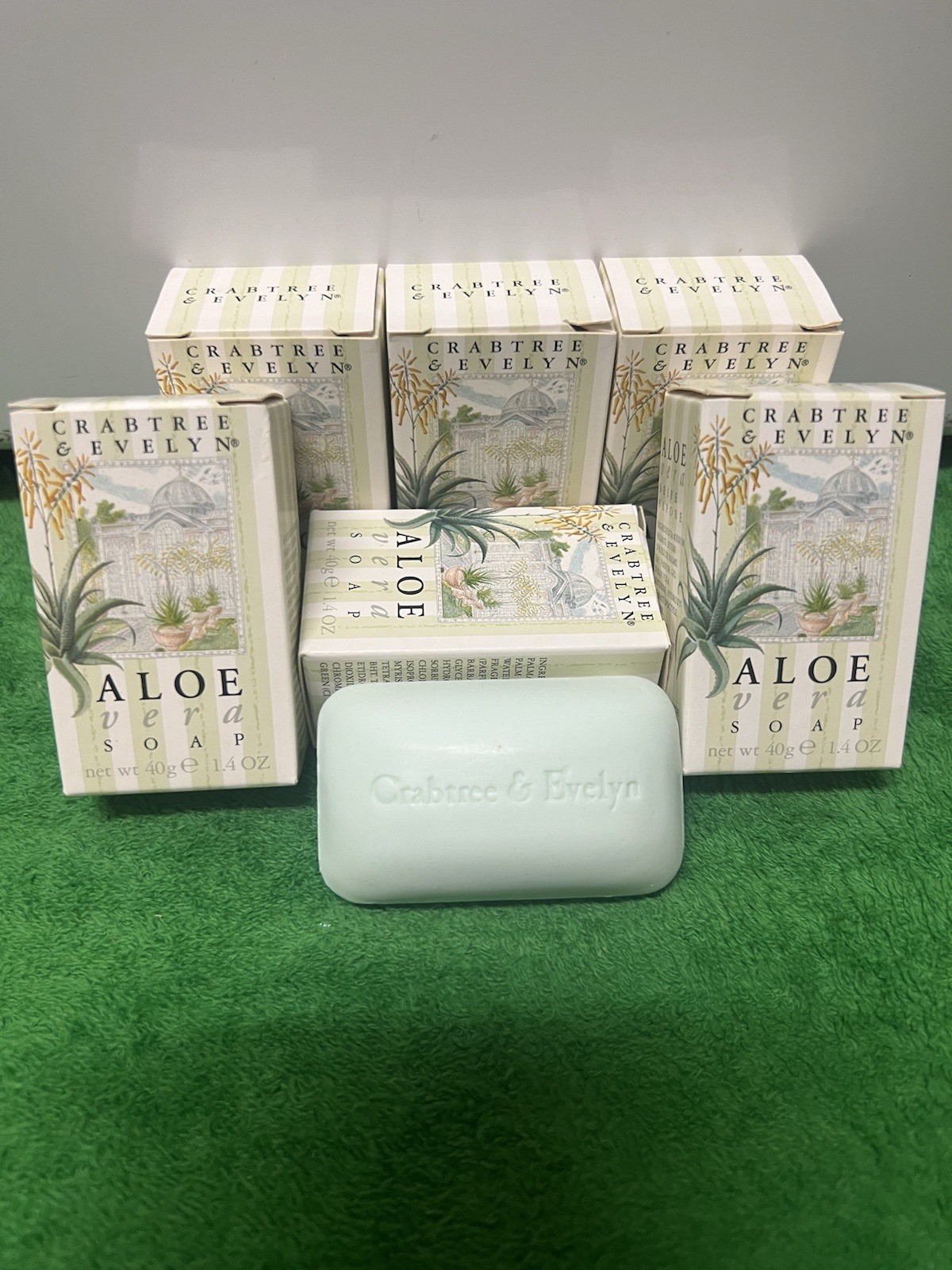 Crabtree & Evelyn Aloe Vera Travel Size Soap 1.4oz Or 40g Brand New Lot of 6
