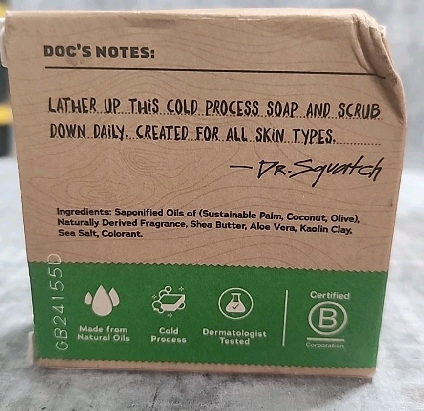 Dr. Squatch Cool Fresh Aloe Natural Bar Soap Zero Grit – 5 Oz