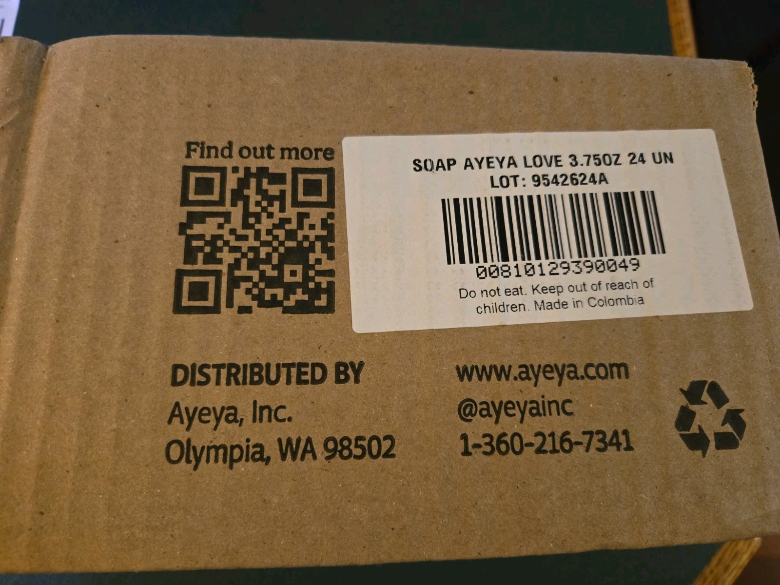 AYEYA Soap LOVE Soap Lot Of 6 3.75oz Bars!