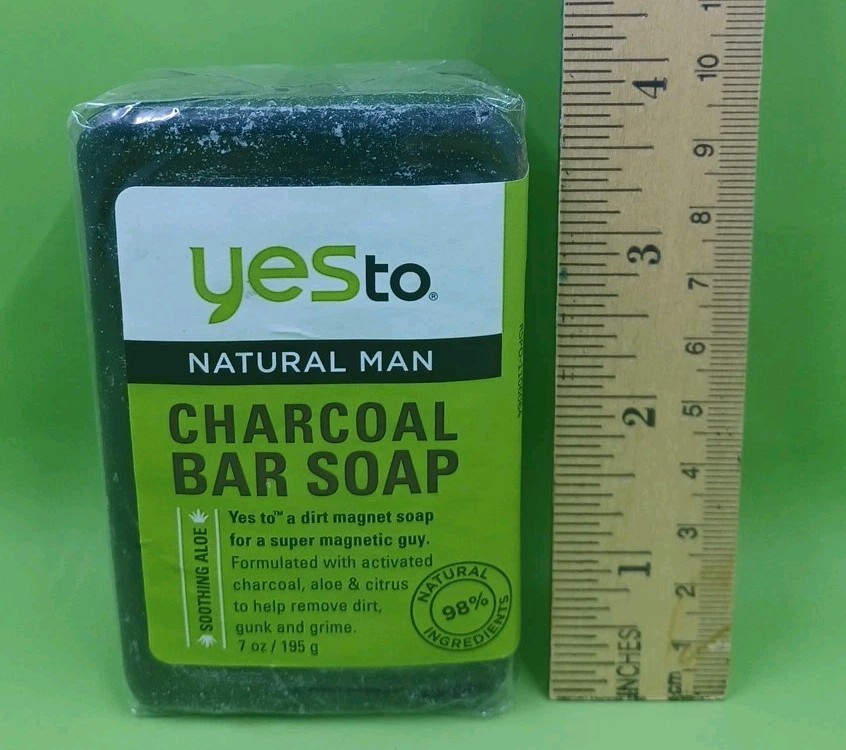 Yes To Soothing Aloe Activated Charcoal Bar Soap Detoxify Deep Clean NEW Ip11