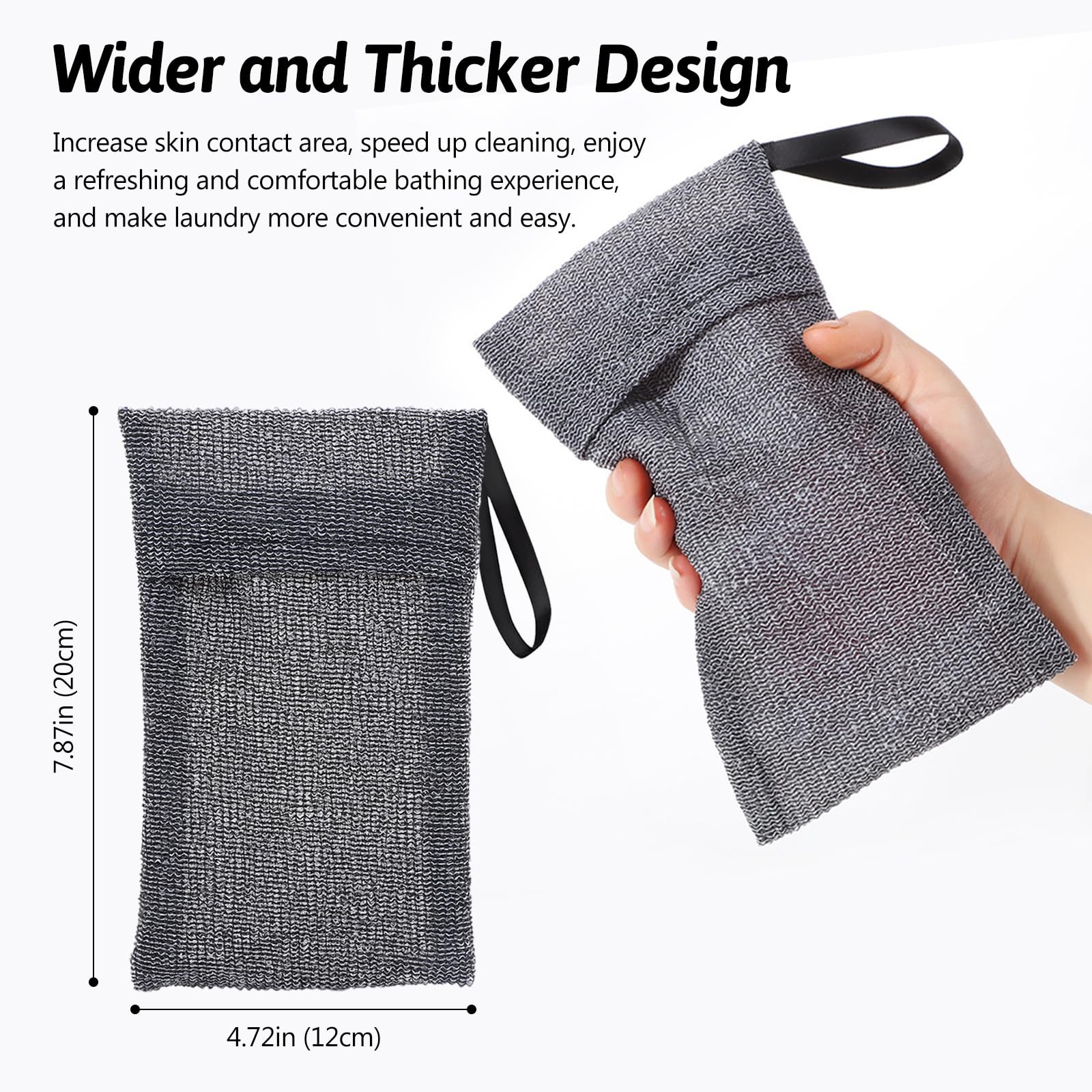 Travel Soap Saver Bag 3 Pcs Pocket 1 Count (Pack of 3), Black and White