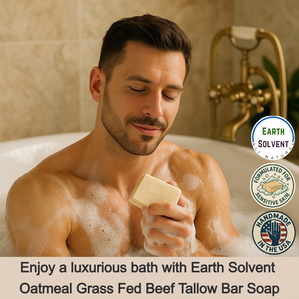 Earth Solvent Natural Organic Handmade Soap For Face & Body Mild Soap Bar 5oz