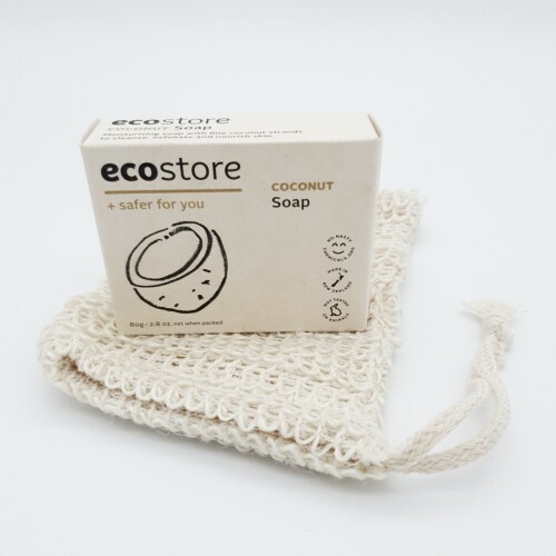 ecostore Coconut Body Soap Set Sisal Bag Pouch Handmade, Eco-Friendly Natural