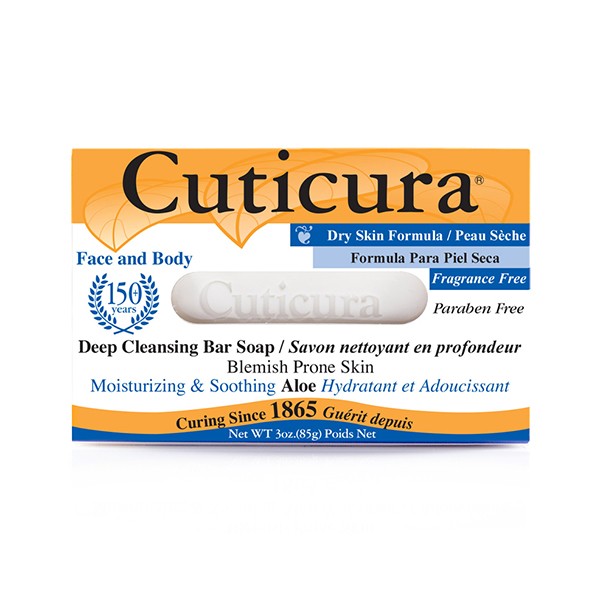 Cuticura Deep Cleansing Face and Body Soap – Dry Skin Formula for Blemish-Prone