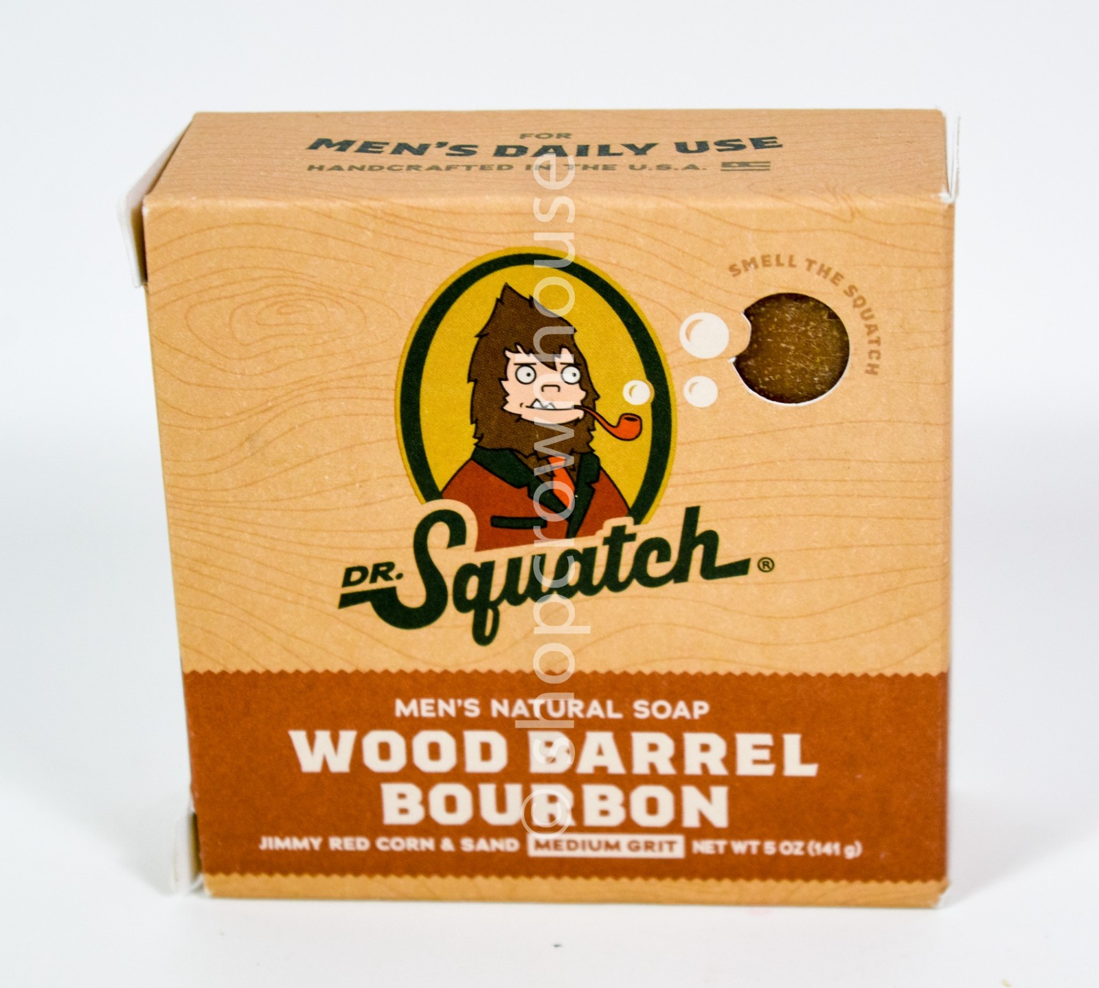 Dr. Squatch WOOD BARREL BOURBON Men’s Natural Soap 5 oz Bar Zero Grit